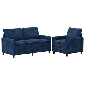 vidaXL Bankstel 2 st Marineblauw Polyester