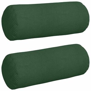 vidaXL Bolster Kussens 2 stuks Donkergroen &Oslash; 15 x 40 cm Cordstof