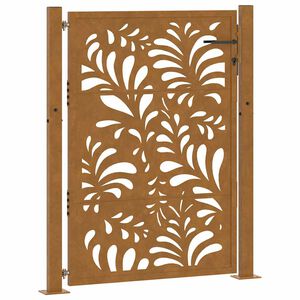 vidaXL Poort met golfontwerp 100x125 cm weervast staal