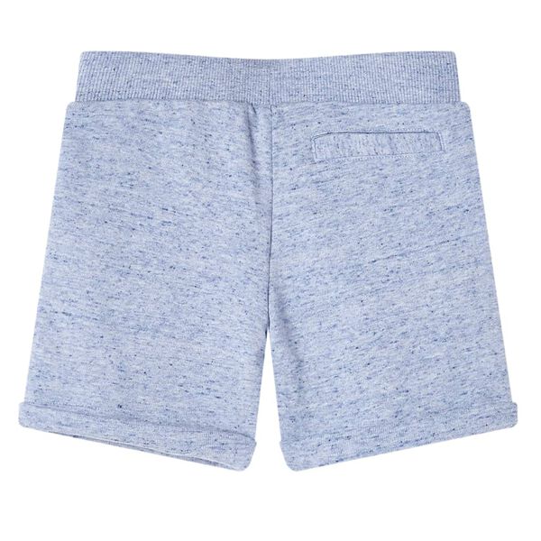 Kindershorts met trekkoord 92 gemêleerd blauw