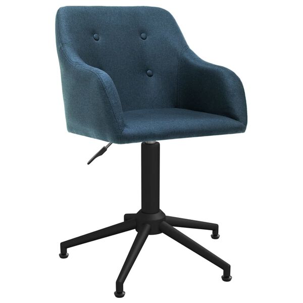 vidaXL Eetkamerstoelen draaibaar 4 st stof blauw