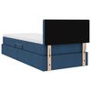 vidaXL Opbergbed met LED met matras met LED Blauw 100 x 200 cm Stof