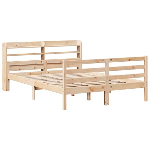 vidaXL Bedframe met hoofdbord massief grenenhout 160x200 cm