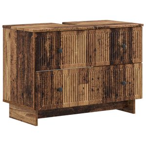 vidaXL Badkamer wastafelkast EDE Oud hout 82 x 41 x 59 cm Bewerkt hout