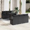 vidaXL Tuin Sofa Set met kussen 7 pcs Zwart poly rattan