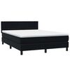 vidaXL Boxspring met matras en LED fluweel zwart 140x210 cm