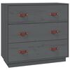vidaXL Dressoir 80x40x75 cm massief grenenhout grijs