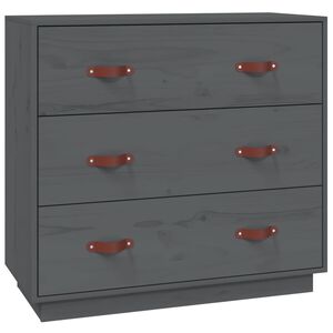 vidaXL Dressoir 80x40x75 cm massief grenenhout grijs