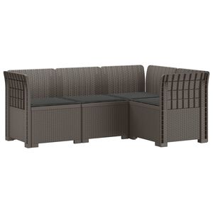 vidaXL 4-Zits Tuin Sofa met Kussens Rattan Look PP Lichtgrijs