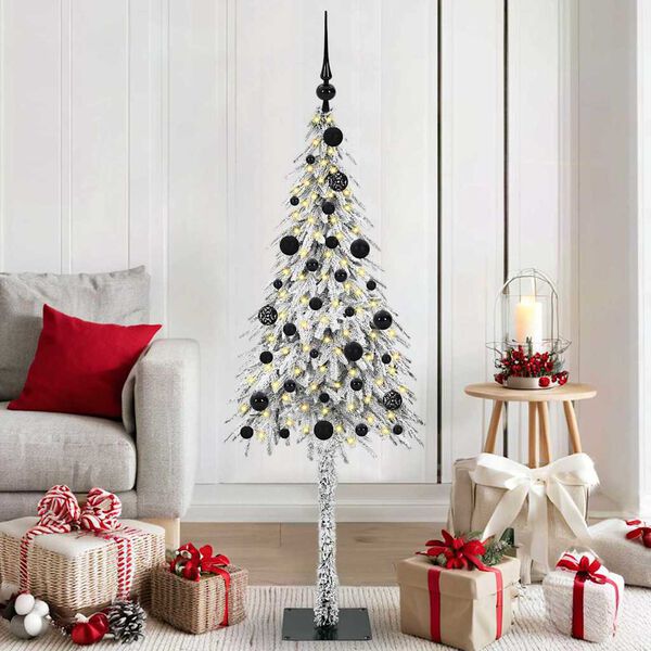 vidaXL Kerstboom met 150 LED met standaard Wit 150 cm PE en staal