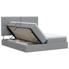 vidaXL Opslag bed met hoofdeinde Lichtgrijs 180 x 200 cm Stof