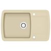vidaXL Gootsteen enkele bak graniet beige