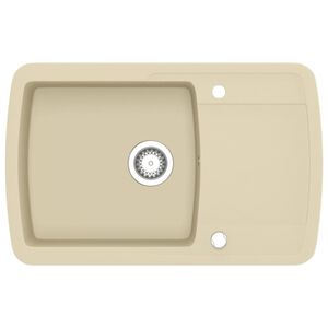 vidaXL Gootsteen enkele bak graniet beige