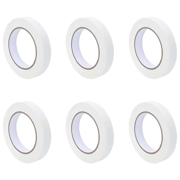 vidaXL Verf Maskertapes 6 pcs Wit 19mm x 50m Papier