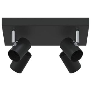 vidaXL Plafondspot met schijnwerpers Zwart 26,5 x 26 x 11,5 cm Metaal