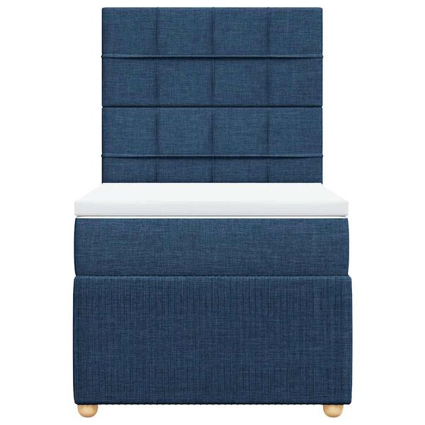 vidaXL Boxspring met matras stof blauw 80x200 cm