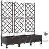 vidaXL Tuin Pot met Irrigatie en Wielen 3 st Bruin 120 x 40 x 132 cm