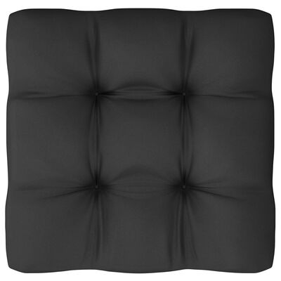 vidaXL 7-delige Loungeset met kussens massief grenenhout zwart