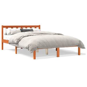 vidaXL Bed met matras massief grenenhout wasbruin 140x190 cm