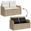 vidaXL Tuin Sofa Set met kussen met opslag 8 pcs Beige en Cr&egrave;me