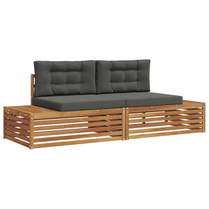 vidaXL Buiten bankenset Natuurlijk en Antraciet 203,5 x 83 x 73 cm