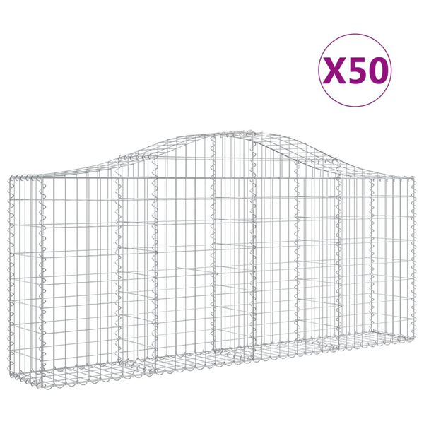 vidaXL Schanskorven 50 st gewelfd 200x30x80/100 cm ijzer
