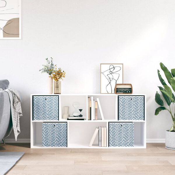 vidaXL Opbergboxen 4 st inklapbaar 32x32x32 cm ongeweven stof blauw