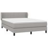 vidaXL Boxspring met matras stof lichtgrijs 140x190 cm
