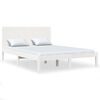 vidaXL Bedframe zonder matras massief grenenhout wit 90x200 cm