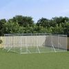 vidaXL Hondenkennel voor buiten 6x6x2 m gegalvaniseerd staal zilver