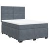 vidaXL Boxspring met matras fluweel donkergrijs 140x190 cm