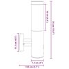 vidaXL Buiten Wandlamp Zilver 15 x 7.5 x 33 cm Roestvrij staal