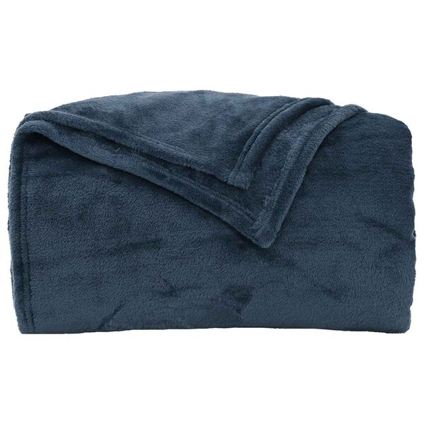 vidaXL Gooi Deken Marineblauw 150 x 200 cm Fleece