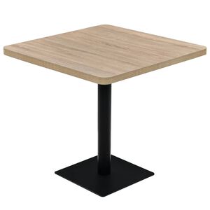 vidaXL Bistrotafel vierkant 80x80x75 cm MDF en staal eikenkleur