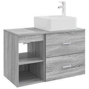vidaXL Badkamermeubelset 2 pcs Grijs Sonoma Bewerkt hout
