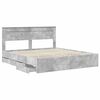 vidaXL Bedframe met lade Beton Grijs 200 x 200 cm Ingenieurshout