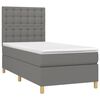 vidaXL Boxspring met matras en LED stof donkergrijs 90x190 cm