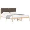 vidaXL Bedframe met Gevoerd Hoofdgedeelte Taupe 135 x 190 cm