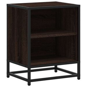 vidaXL Nachtkastje 40x31x50 cm bewerkt hout en metaal bruin eikenkleur