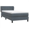 vidaXL Boxspring met matras fluweel donkergrijs 80x220 cm