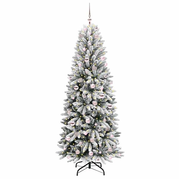 vidaXL Kunstkerstboom Wit 210 cm PVC en Plastic en Staal en PE