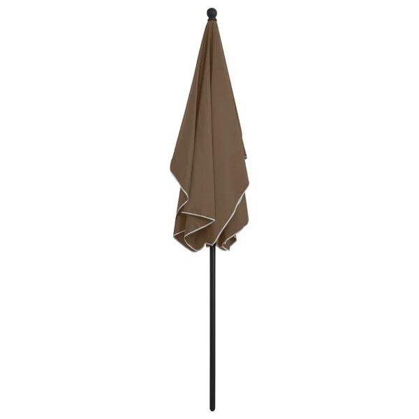 vidaXL Parasol met paal 210x140 cm taupe