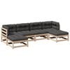vidaXL 6-delige Loungeset met kussens massief grenenhout