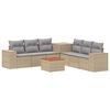 vidaXL Bankstel 8 st Beige en Licht Grijs Poly Rattan en Staal