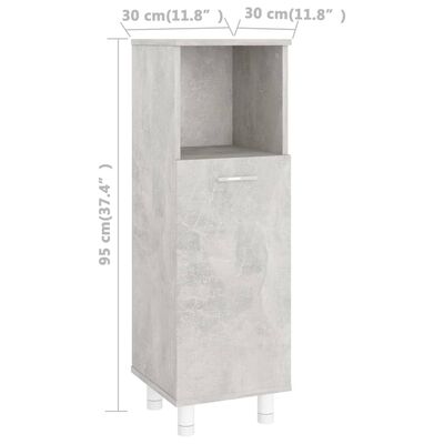 vidaXL 3-delige Badkamermeubelset spaanplaat betongrijs