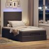 vidaXL Ottoman bed met matras en LED's 120x190 cm stof donkerbruin
