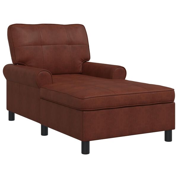 vidaXL Chaise Lounge Glanzend Bruin 91 x 157 x 91 cm Antiek PU