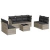 vidaXL 8-delige Loungeset met kussens poly rattan lichtgrijs