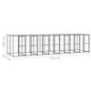 vidaXL Hondenkennel met dak 16,94 m² staal