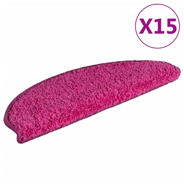 vidaXL Trapmatten 15 st 65x21x4 cm Roze Halfrond Groot
